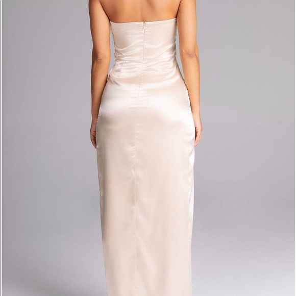 thelma satin strapless maxi dress